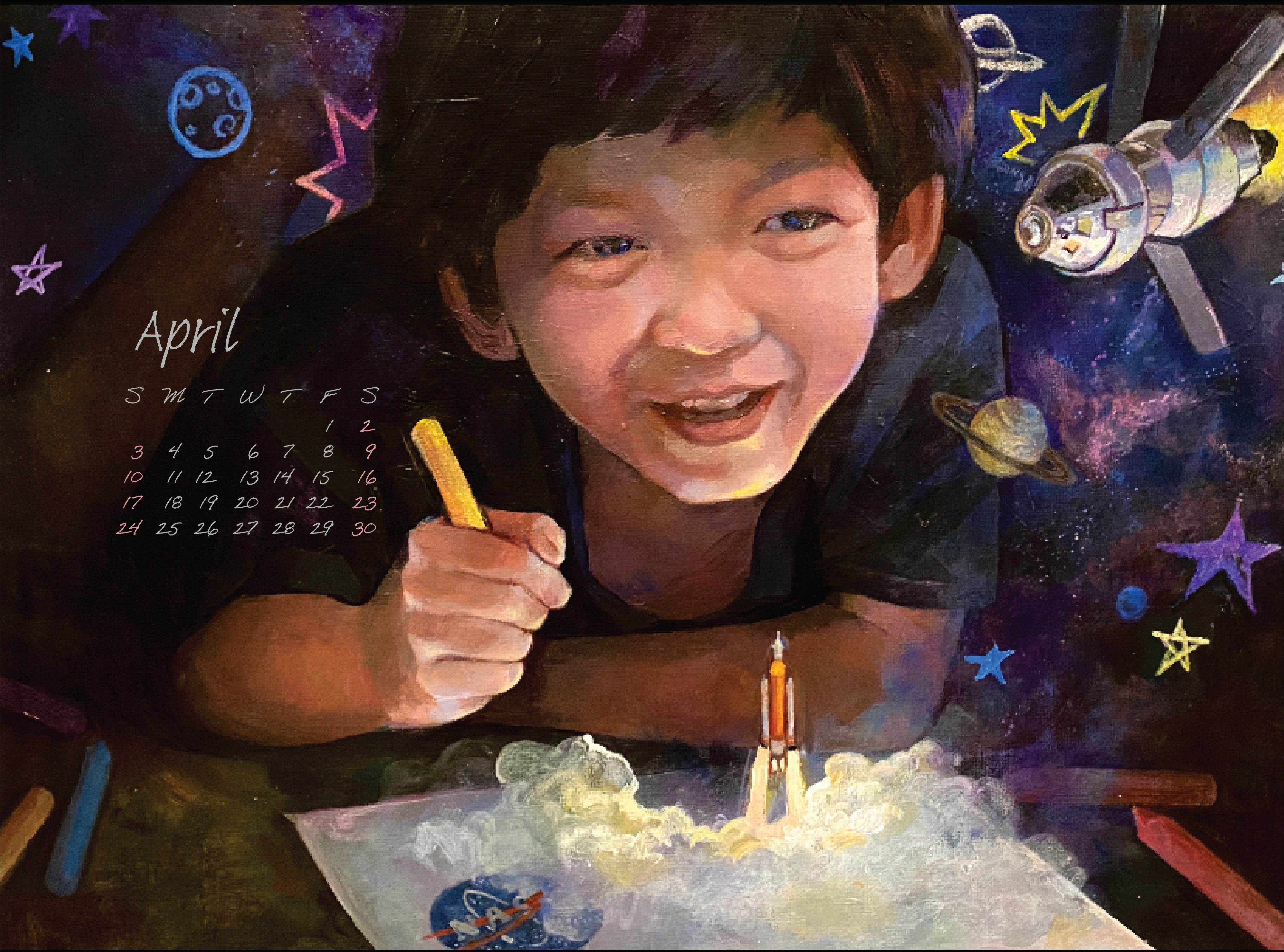 Calendar April NASA Langley Student Art Contest