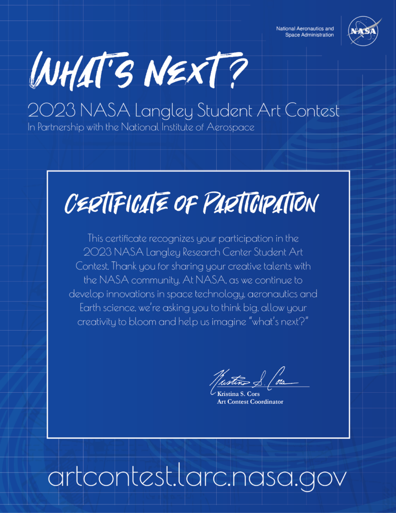 Submission Confirmation NASA Langley Student Art Contest